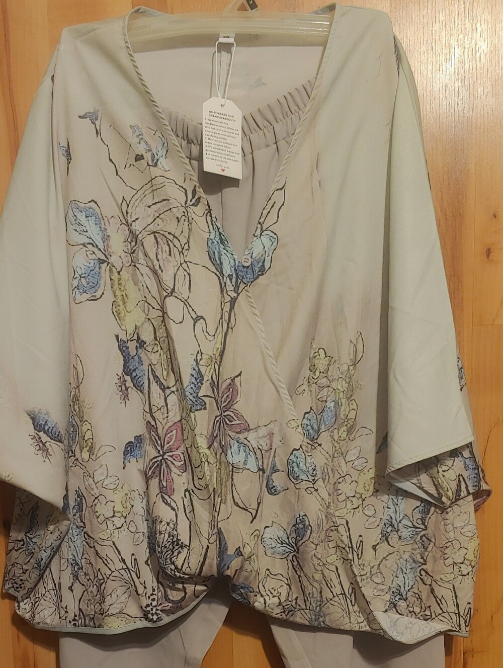 Unbranded XXL Womens Two Piece Pant Set Batwing Top Cropped Pants